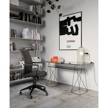 LABORA black leather effect office chair Kare design - 2