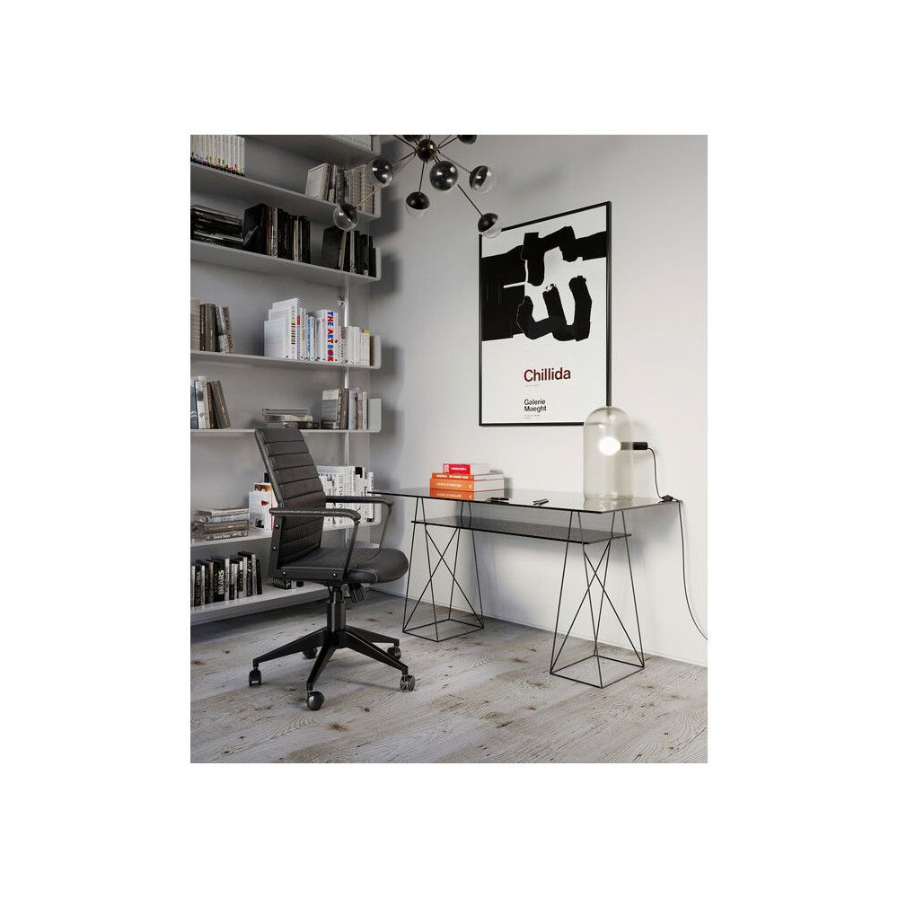 LABORA black leather effect office chair Kare design - 2