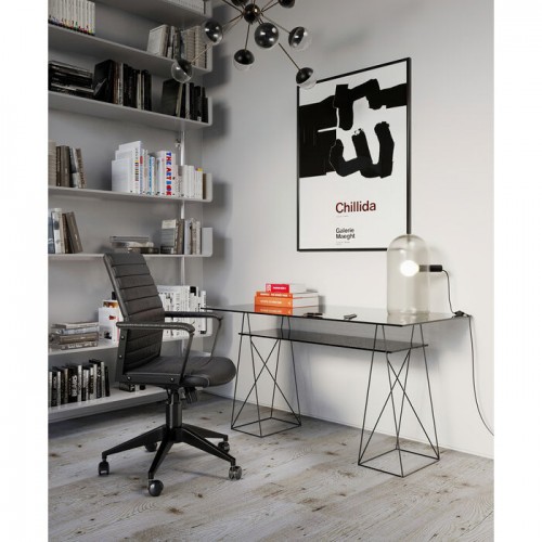 LABORA black leather effect office chair