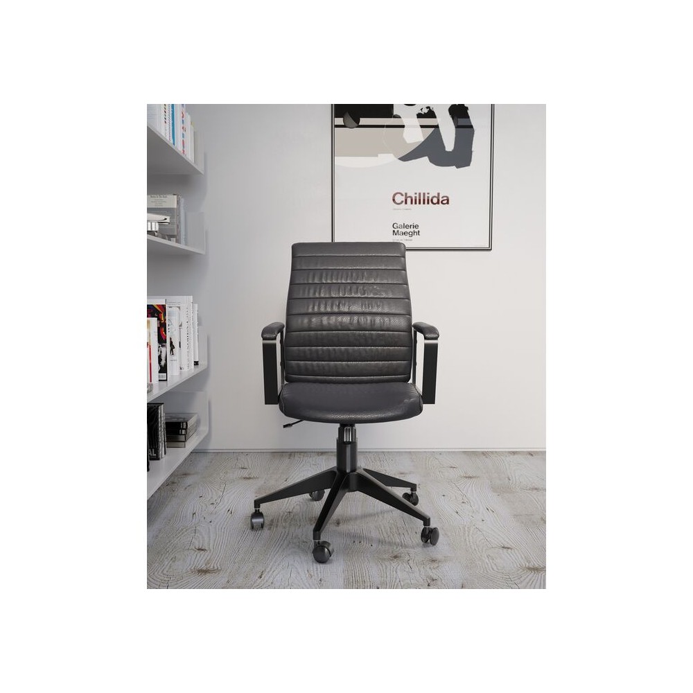 Silla de oficina LABORA efecto cuero negro Kare design - 6