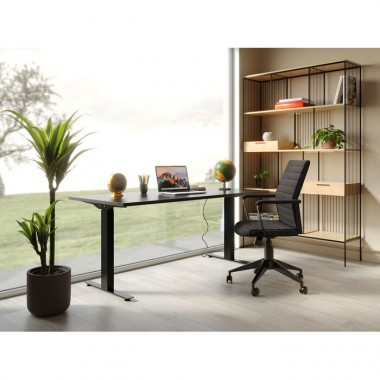 LABORA black leather effect office chair Kare design - 4