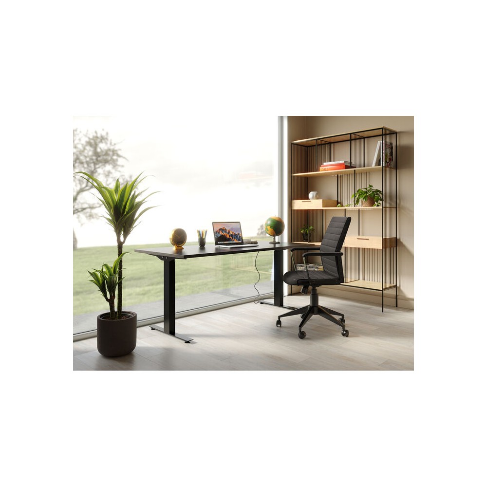LABORA Bürostuhl in schwarzem Ledereffekt Kare design - 4
