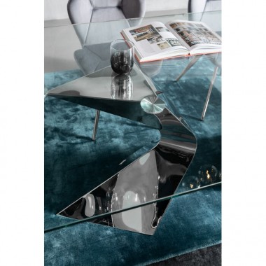 Mesa de jantar Gloria designer em vidro e cromo 200x100cm Kare design - 6