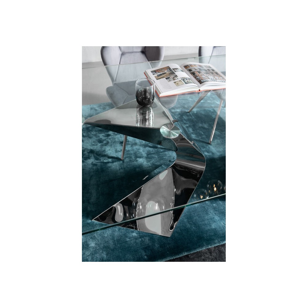 Table à manger design en verre et chrome 200x100cm Gloria Kare design - 6