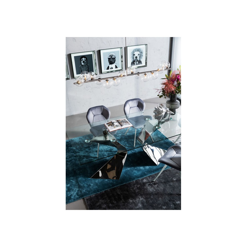Table à manger design en verre et chrome 200x100cm Gloria Kare design - 4