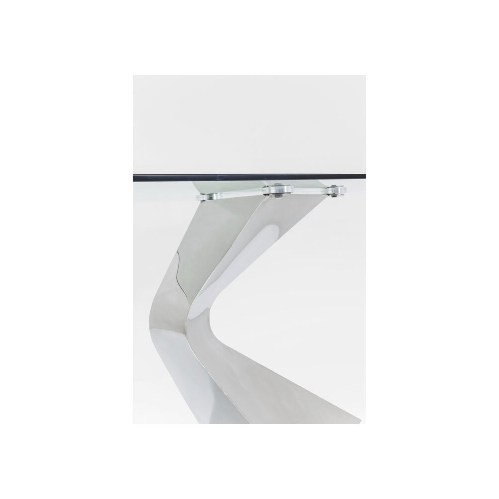 Gloria designer glass and chrome dining table 200x100cm Kare design - 8