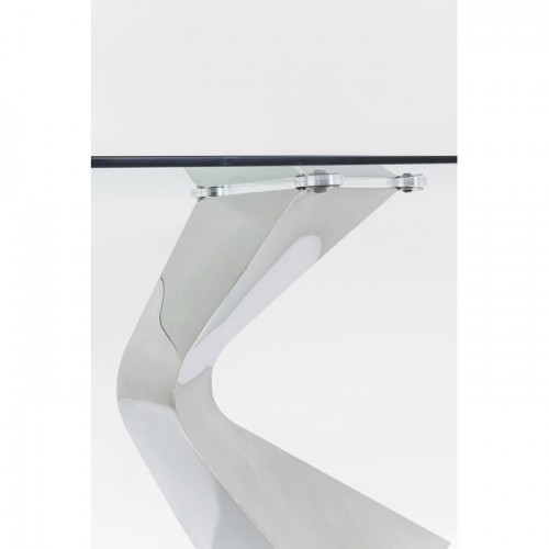 Table à manger design en verre et chrome 200x100cm Gloria Kare design - 8