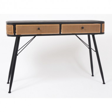 Hout- en metaalconsole HAROLD - 2 laden - Industrieel ontwerp 120 cm HOME EDELWEIS - 3