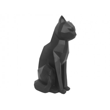 Estatua de gato negro sentado ORIGAMI Present time - 2