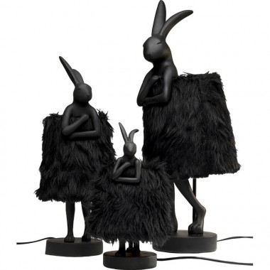 Lámpara conejo negro Fur RABBIT 68cm Kare design - 3