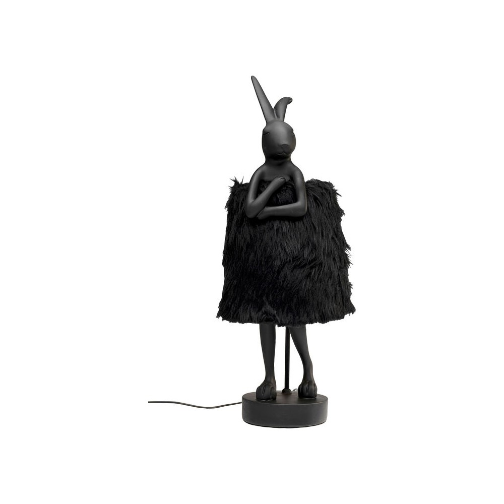 Lampada coniglio nero Fur RABBIT 68cm