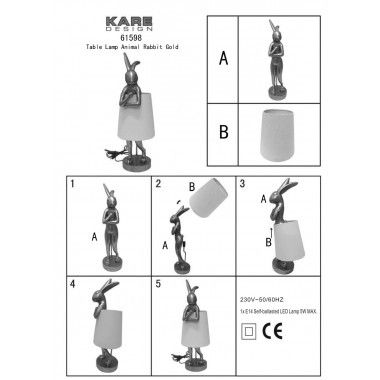 Lampe Kaninchen schwarz RABBIT