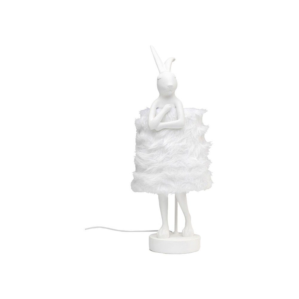 Lampe lapin blanc Fourrure RABBIT 68cm