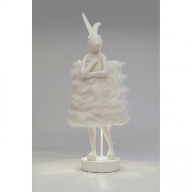 Lampe lapin blanc Fourrure RABBIT 68cm