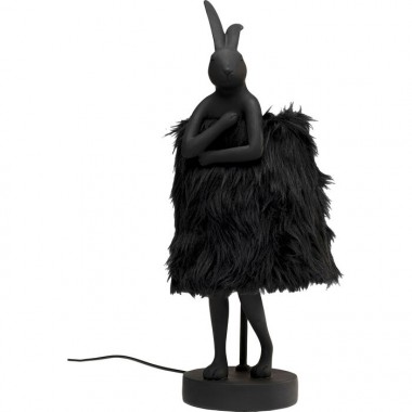 Lâmpada de coelho preto coelho de pele 50cm
