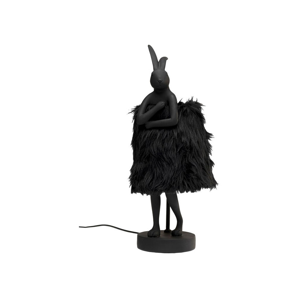 Lâmpada de coelho preto coelho de pele 50cm