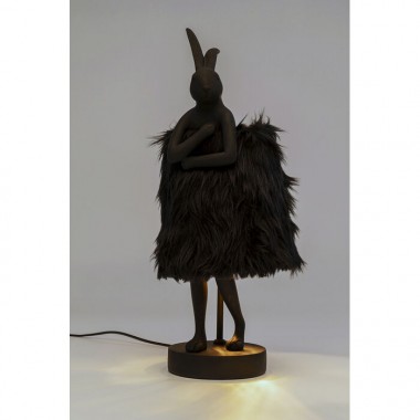 Black rabbit lamp Fur RABBIT 50cm