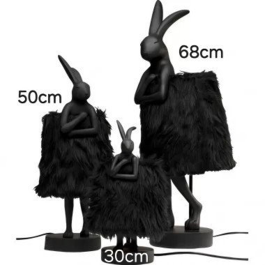 Lâmpada de coelho preto Fur RABBIT 50cm