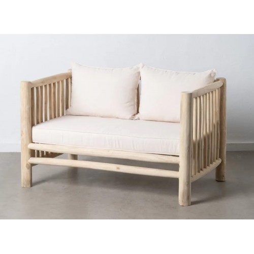 Natural 2-seater sofa 131 x 80 x 77.50cm