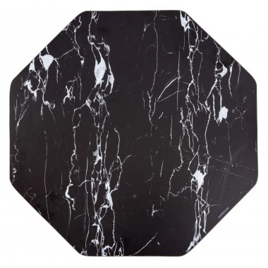 Side table black marble look glass metal LOSANGE IXIA - 5