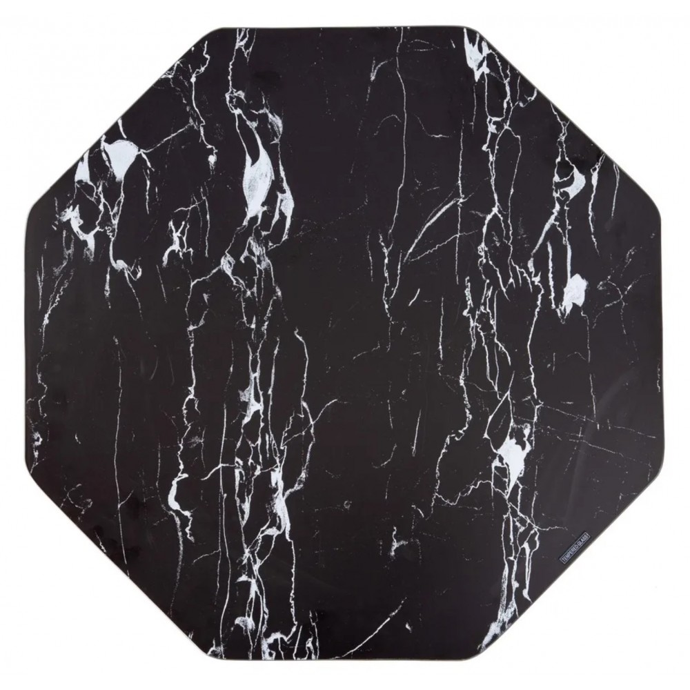 Table d'appoint verre aspect marbre noir métal LOSANGE IXIA - 5