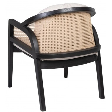 Black Natural armchair in Rotin and Wood COCON DENZZO - 5