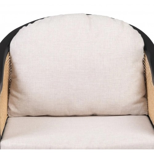 Fauteuil Naturel Noir en Rotin et Bois COCON DENZZO - 8