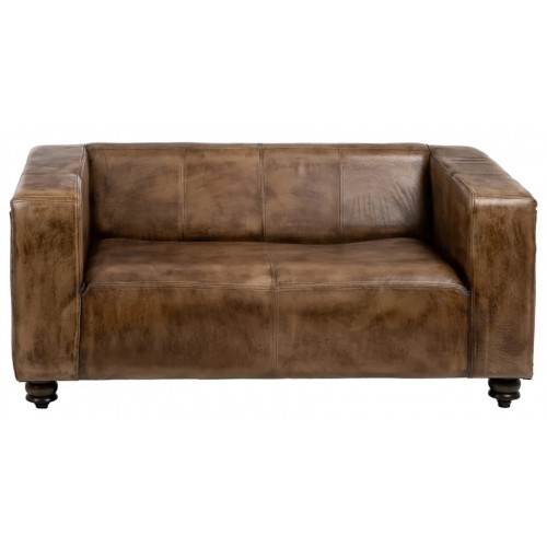 2 seater brown leather sofa AUSTIN 146CM DENZZO - 3