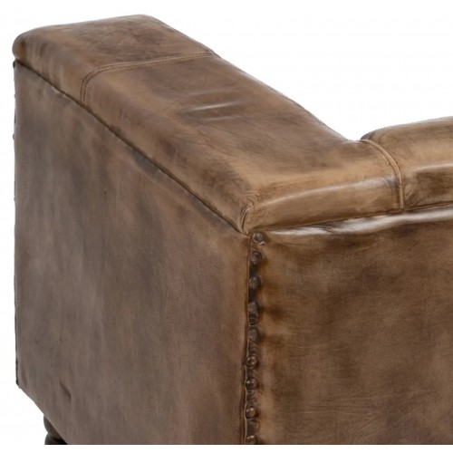 2 seater brown leather sofa AUSTIN 146CM DENZZO - 8
