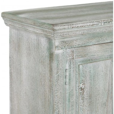 Armoire bois de manguier cérusé blanc vert - DENZZO DENZZO - 6