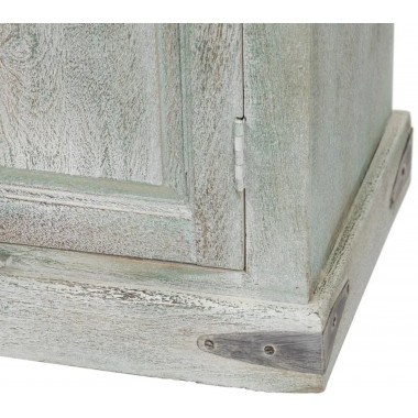 Armoire bois de manguier cérusé blanc vert - DENZZO DENZZO - 8