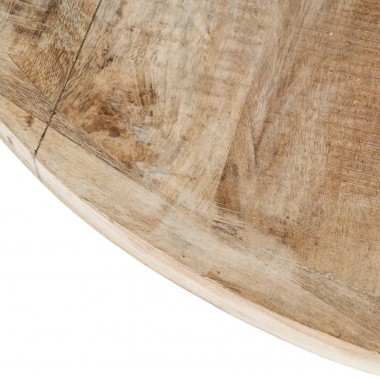 Table Ronde Bois de Manguier 100 cm Cérusée Blanc - DENZZO DENZZO - 6