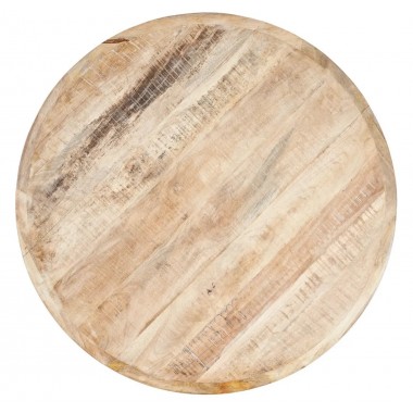 Runde Tisch Manguier Holz 100 cm Cerusea Weiß - DENZZO DENZZO - 8