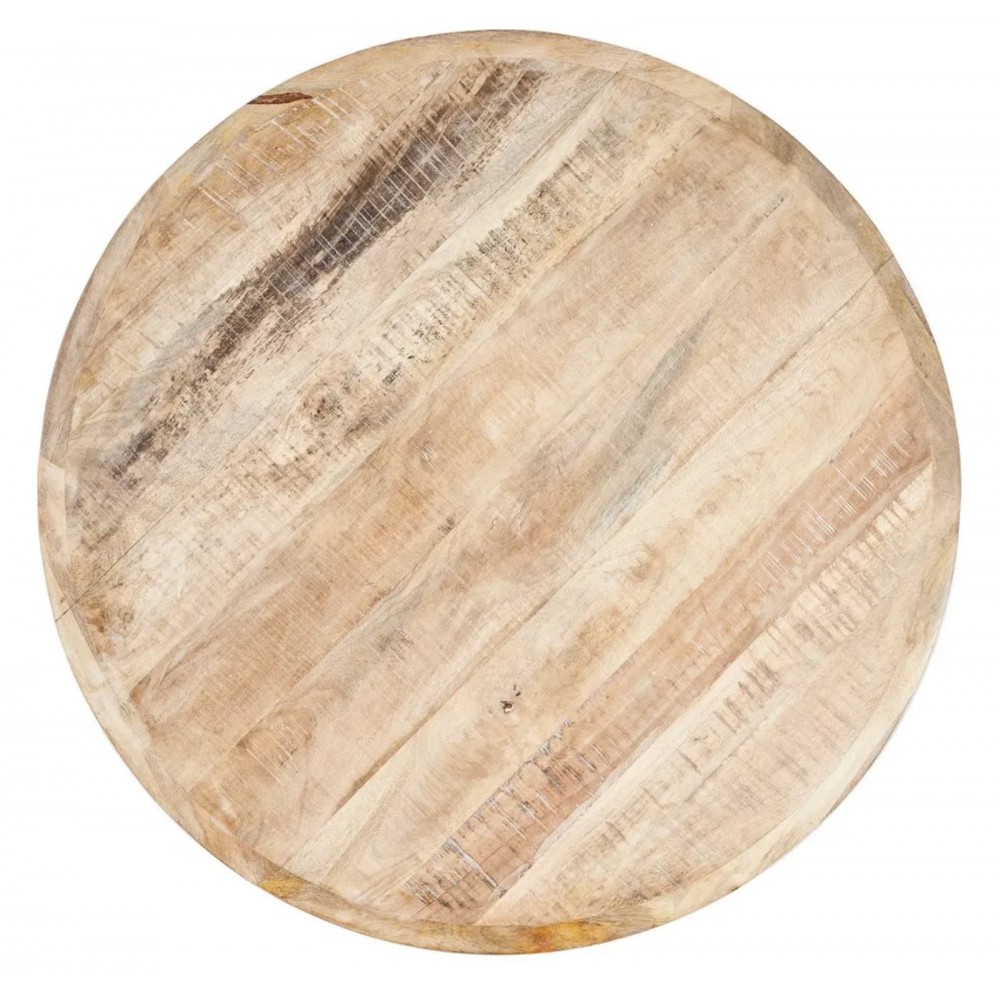 Round Table Manguier Wood 100 cm Cerusea White - DENZZO DENZZO - 8