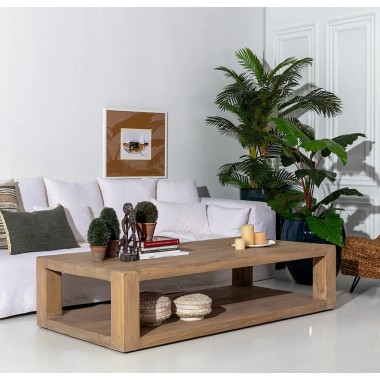 Table basse rectangulaire bois d'orme 184cm - DENZZO DENZZO - 2