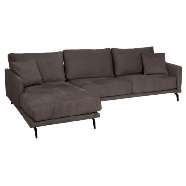 Braunes, gewelltes linkes Ecksofa, 284 cm DENZZO