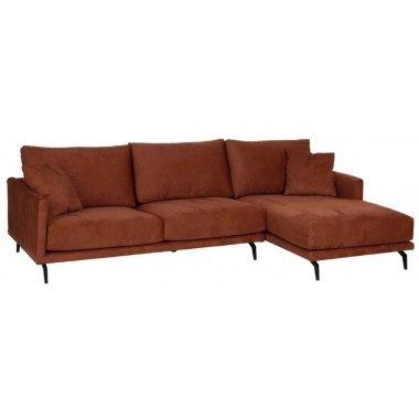 Right corner sofa clasp rust 284cm DENZZO