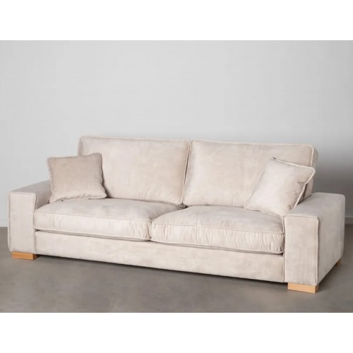 4 seater sofa in beige fabric 266cm DENZOO