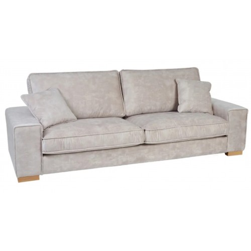 4 seater sofa in beige fabric 266cm DENZOO