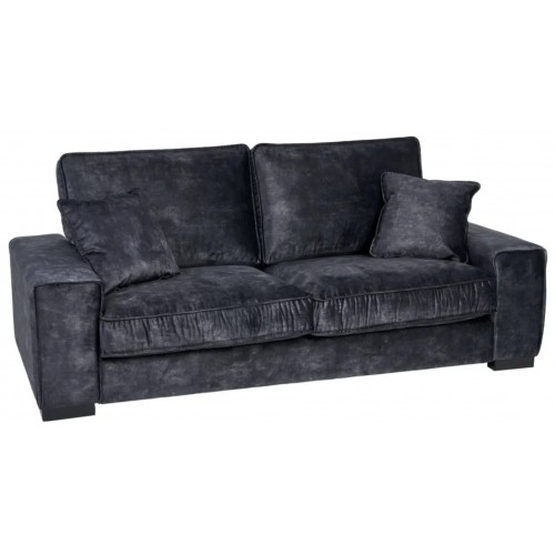 3 seater sofa in dark grey fabric 230 cm DENZZO