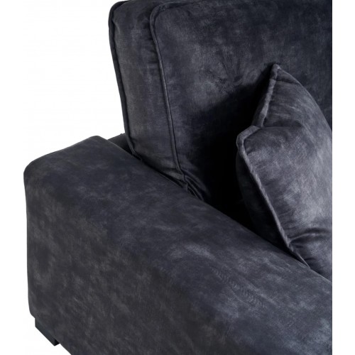 Sofá de 3 lugares em tecido cinza escuro 230 cm DENZZO DENZZO - 6