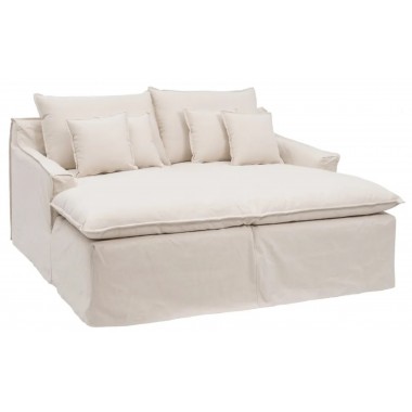 Canapé Méridienne tissu beige 190cm DENZZO