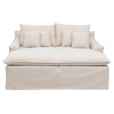 Sofa Meridienne beige stof 190cm DENZZO DENZZO - 5