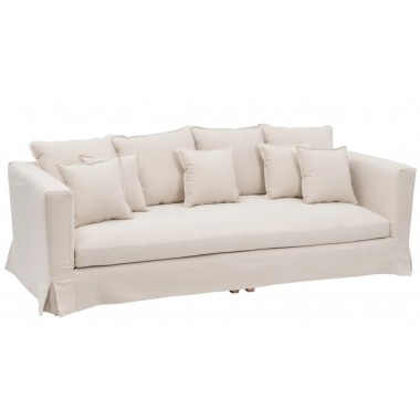 Sofa 4 places beige fabric 253cm DENZOO