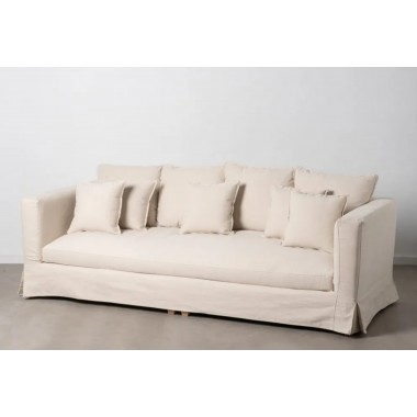 Sofa 4 lugares tejido beige 253cm DENZOO DENZZO - 4