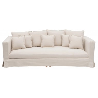 Sofa 4 lugares tejido beige 253cm DENZOO DENZZO - 3