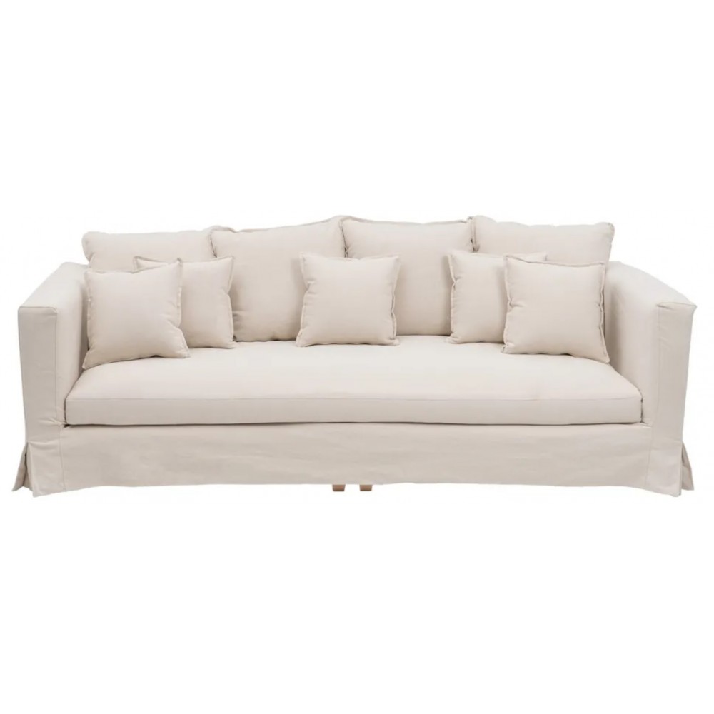 Sofa 4 lugares tejido beige 253cm DENZOO DENZZO - 3