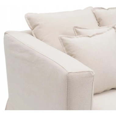 Sofa 4 plaatsen beige weefsel 253cm DENZOO DENZZO - 5