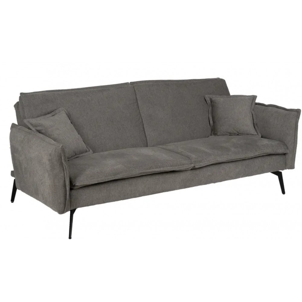 Sofa-bed grijs linnen stof metalen voet 214cm IXIA IXIA - 1