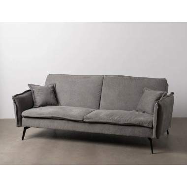 Sofa-bed grijs linnen stof metalen voet 214cm IXIA IXIA - 3